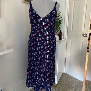 Floral button front wiggle dress